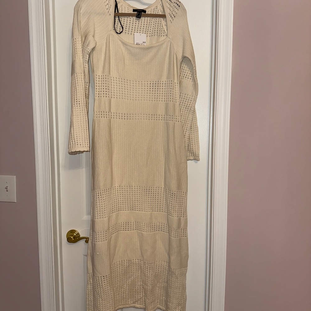 Elegant Cream Knit Dress